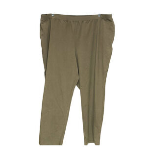 Catherines Green Straight Leg Plus Size Pants